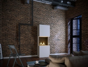 Τζάκι Indie Tenderflame με διάρκεια καύσης 3 - 4 ώρες, χωρητικότητα δεξαμενής 1000ml και διαστάσεις 50x34x170cm - White 