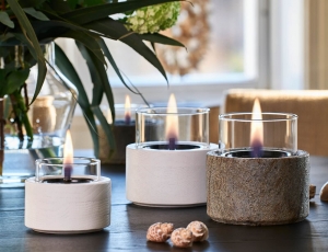 Επιτραπέζια Εστία Φωτιάς Lotus 12 Tenderflame με διάρκεια καύσης 9 - 10 ώρες, χωρητικότητα δεξαμενής 300ml και διαστάσεις 12.8x13cm - Stone