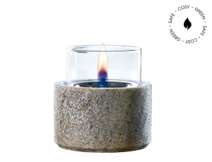 Επιτραπέζια Εστία Φωτιάς Lotus 12 Tenderflame με διάρκεια καύσης 9 - 10 ώρες, χωρητικότητα δεξαμενής 300ml και διαστάσεις 12.8x13cm - Stone