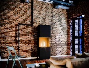 Τζάκι Indie Tenderflame με διάρκεια καύσης 3 - 4 ώρες, χωρητικότητα δεξαμενής 1000ml και διαστάσεις 50x34x170cm - Black