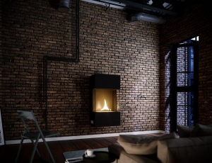 Επιτοίχιο Tζάκι Indie Tenderflame με διάρκεια καύσης 3 - 4 ώρες, χωρητικότητα δεξαμενής 1000ml και διαστάσεις 48x34x90cm - Black 