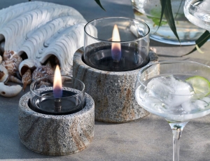 Επιτραπέζια Εστία Φωτιάς Lotus 10 Tenderflame με διάρκεια καύσης 4 - 5 ώρες, χωρητικότητα δεξαμενής 150ml και διαστάσεις 10.8x9cm - Stone