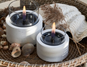 Επιτραπέζια Εστία Φωτιάς Lotus 10 Tenderflame με διάρκεια καύσης 4 - 5 ώρες, χωρητικότητα δεξαμενής 150ml και διαστάσεις 10x8.5cm - White 