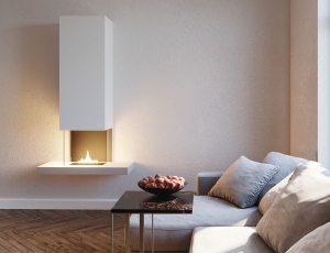 Επιτοίχιο Tζάκι Riff Tenderflame με διάρκεια καύσης 3 - 4 ώρες, χωρητικότητα δεξαμενής 1000ml και διαστάσεις 100x40x173cm - White