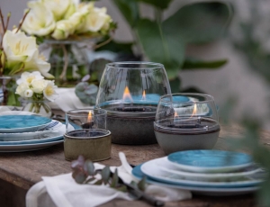 Επιτραπέζια Εστία Φωτιάς Tulip 18 Reactive Glaze Tenderflame με διάρκεια καύσης 3 - 4 ώρες, χωρητικότητα δεξαμενής 250ml και διαστάσεις 19.3x18cm - Green 