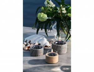 Επιτραπέζια Εστία Φωτιάς Lotus 12 Tenderflame με διάρκεια καύσης 9 - 10 ώρες, χωρητικότητα δεξαμενής 300ml και διαστάσεις 12.8x13cm - Stone