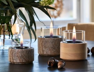 Επιτραπέζια Εστία Φωτιάς Lotus 10 Tenderflame με διάρκεια καύσης 4 - 5 ώρες, χωρητικότητα δεξαμενής 150ml και διαστάσεις 10.8x9cm - Stone