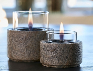 Επιτραπέζια Εστία Φωτιάς Lotus 12 Tenderflame με διάρκεια καύσης 9 - 10 ώρες, χωρητικότητα δεξαμενής 300ml και διαστάσεις 12.8x13cm - Stone