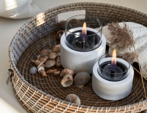 Επιτραπέζια Εστία Φωτιάς Lotus 12 Tenderflame με διάρκεια καύσης 9 - 10 ώρες, χωρητικότητα δεξαμενής 300ml και διαστάσεις 12x12.5cm - White