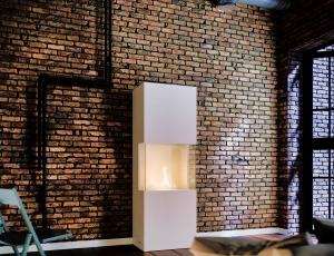 Τζάκι Indie Tenderflame με διάρκεια καύσης 3 - 4 ώρες, χωρητικότητα δεξαμενής 1000ml και διαστάσεις 50x34x170cm - White 