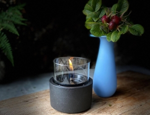 Επιτραπέζια Εστία Φωτιάς Lotus 12 Tenderflame με διάρκεια καύσης 9 - 10 ώρες, χωρητικότητα δεξαμενής 300ml και διαστάσεις 13x17.5cm - Black 