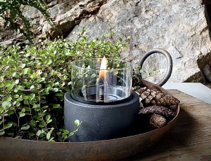 Επιτραπέζια Εστία Φωτιάς Lotus 12 Tenderflame με διάρκεια καύσης 9 - 10 ώρες, χωρητικότητα δεξαμενής 300ml και διαστάσεις 13x17.5cm - Black 