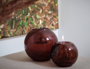 Επιτραπέζια Εστία Φωτιάς Globus 10 Tenderflame με διάρκεια καύσης 2 - 3 ώρες, χωρητικότητα δεξαμενής 60ml και διαστάσεις 10.5x8.8cm - Amber 