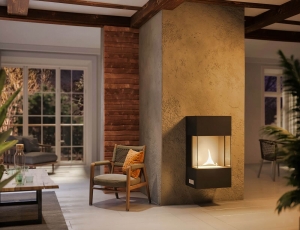 Επιτοίχιο Tζάκι Indie Tenderflame με διάρκεια καύσης 3 - 4 ώρες, χωρητικότητα δεξαμενής 1000ml και διαστάσεις 48x34x90cm - Black 