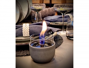 Επιτραπέζια Εστία Φωτιάς Violet 8 Lava Tenderflame με διάρκεια καύσης 3 - 4 ώρες, χωρητικότητα δεξαμενής 150ml και διαστάσεις 8.3x8cm - Grey