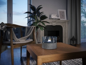 Επιτραπέζια Εστία Φωτιάς Café 18 Lava Tenderflame με διάρκεια καύσης 4 - 5 ώρες, χωρητικότητα δεξαμενής 250ml και διαστάσεις 18.2x13.5cm - Grey 