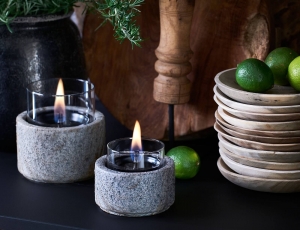 Επιτραπέζια Εστία Φωτιάς Lotus 10 Tenderflame με διάρκεια καύσης 4 - 5 ώρες, χωρητικότητα δεξαμενής 150ml και διαστάσεις 10.8x9cm - Stone