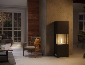 Τζάκι Indie Tenderflame με διάρκεια καύσης 3 - 4 ώρες, χωρητικότητα δεξαμενής 1000ml και διαστάσεις 50x34x170cm - Black