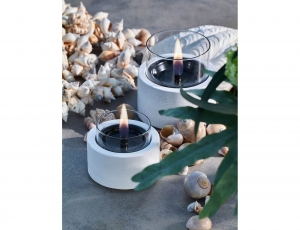 Επιτραπέζια Εστία Φωτιάς Lotus 12 Tenderflame με διάρκεια καύσης 9 - 10 ώρες, χωρητικότητα δεξαμενής 300ml και διαστάσεις 12x12.5cm - White