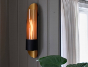 Επιτοίχια Εστία Φωτιάς Cycloflame Wall Tenderflame με διάρκεια καύσης 3 - 4 ώρες, χωρητικότητα δεξαμενής 800ml και διαστάσεις 16.6x81x17.5cm - Gold