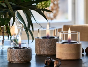 Επιτραπέζια Εστία Φωτιάς Lotus 12 Tenderflame με διάρκεια καύσης 9 - 10 ώρες, χωρητικότητα δεξαμενής 300ml και διαστάσεις 12.8x13cm - Stone