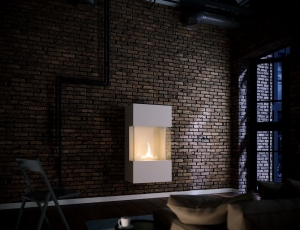 Επιτοίχιο Tζάκι Indie Tenderflame με διάρκεια καύσης 3 - 4 ώρες, χωρητικότητα δεξαμενής 1000ml και διαστάσεις 48x34x90cm - White