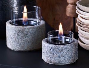 Επιτραπέζια Εστία Φωτιάς Lotus 10 Tenderflame με διάρκεια καύσης 4 - 5 ώρες, χωρητικότητα δεξαμενής 150ml και διαστάσεις 10.8x9cm - Stone